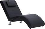vidaXL Massage Chaiselongue mit Kissen Schwarz Kunstleder Modell 1