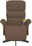 vidaXL Massagesessel mit Fu&szlig;teil Braun Stoff 356616