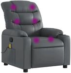 vidaXL Massagesessel Grau Kunstleder Modell 12