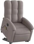 vidaXL Elektrischer Massagesessel mit Aufstehhilfe Taupe Stoff Modell 9