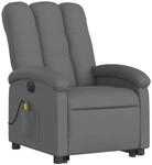 vidaXL Elektrischer Massagesessel mit Aufstehhilfe Dunkelgrau Stoff Modell 12