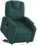 vidaXL Elektrischer Massagesessel mit Aufstehhilfe Dunkelgr&uuml;n Stoff Modell 10