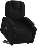 vidaXL Elektrischer Massagesessel mit Aufstehhilfe Schwarz Stoff Modell 12