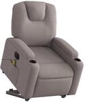 vidaXL Elektrischer Massagesessel mit Aufstehhilfe Taupe Stoff Modell 11