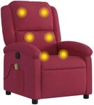 vidaXL Massagesessel Wei&szlig;rot Samt Modell 1