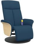 vidaXL Massagesessel mit Fu&szlig;teil Blau Stoff 356540