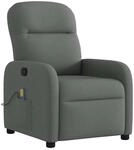 vidaXL Massage-Relaxsessel Stoff Dunkelgrau 4015533