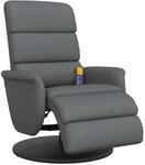 vidaXL Massagesessel mit Fu&szlig;teil Grau Kunstleder 356727
