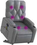 vidaXL Massagesessel mit Aufstehhilfe Grau Kunstleder Modell 10