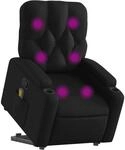 vidaXL Massagesessel mit Aufstehhilfe Schwarz Kunstleder Modell 7