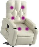 vidaXL Massagesessel mit Aufstehhilfe Creme Kunstleder Modell 9