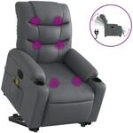 vidaXL Massagesessel mit Aufstehhilfe Elektrisch Grau Kunstleder Modell 10