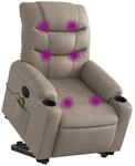 vidaXL Massagesessel mit Aufstehhilfe Elektrisch Cappuccino Kunstleder 3206626