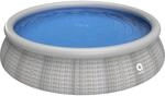 Avenli Prompt Set Gartenpool Rund &Oslash; 450 x 84 cm Rattan Grau mit Reparaturaufkleber