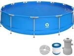 Avenli Frame Pool Set Rund 420 x 84 cm Blau mit CleanPlus Filterpumpe