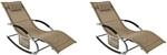 SoBuy Sonnenliege 2-er Set mit Tasche Garten Metall Kunstfasergewebe Braun OGS28-BRx2