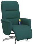vidaXL Massagesessel mit Fu&szlig;teil Dunkelgr&uuml;n Stoff 356577