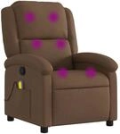 vidaXL Massagesessel Braun Stoff 371767