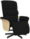 vidaXL Massagesessel mit Fu&szlig;teil Schwarz Stoff Modell 1