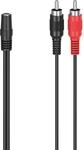 Hama Audio-Adapter 2 Cinch-Stecker/3,5 mm-Klinken-Kupplung Stereo 10 cm Schwarz
