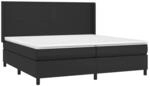 vidaXL Boxspringbett mit Matratze & LED Schwarz 200x200 cm Kunstleder 3139283
