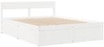 vidaXL Massivholzbett ohne Matratze Wei&szlig; 160x200 Kiefernholz 3282343