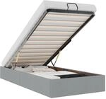 vidaXL Ottoman-Bett ohne Matratze Hellgrau 90x200 cm Stoff 3310847
