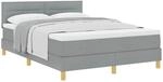 vidaXL Boxspringbett mit Matratze Hellgrau 140 x 200 cm Stoff 3338846
