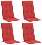 vidaXL Gartenstuhlauflagen f&uuml;r Hochlehner 4 Stk Rot 120x50x3 cm Stoff 43188