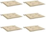 vidaXL Gartenstuhl-Kissen 6 Stk Beige 50x50x4 cm Oxford-Gewebe 314045