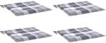 vidaXL Gartenstuhl-Kissen 4 Stk Grau Karomuster 50x50x4 cm 314072