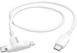 Hama Ladekabel 2in1 USB-C Lightning MFI 1,5 m Wei&szlig;