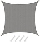 AMANKA HDPE Sonnensegel Wasserdurchl&auml;ssig - 5 x 5 m Viereckig Grau
