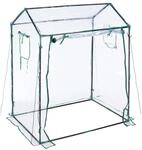 Relaxdays Foliengew&auml;chshaus PVC Transparent Dunkelgr&uuml;n Aufrollbar 152 cm x 132 cm x