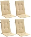 vidaXL Hochlehner-Auflagen 4 Stk Melange Beige 120x50x4 cm Stoff 4002422