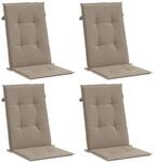 vidaXL Gartenstuhlauflagen f&uuml;r Hochlehner 4Stk Taupe 120x50x3cm Stoff 47541