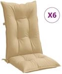 vidaXL Hochlehner-Auflagen 6 Stk Melange Beige 120x50x7 cm Stoff 4002357