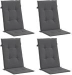 vidaXL Gartenstuhlauflagen f&uuml;r Hochlehner 4 Stk Anthrazit 120x50x3 cm 43178
