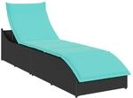vidaXL Klappliege mit Auflage und Stauraum Schwarz Poly-Rattan 4104228