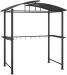 vidaXL Grillpavillon mit Seitenregalen Anthrazit 210x114x230 cm Stahl 360139