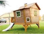 Axi Spielhaus Emma Braun/Gr&uuml;n mit Rutsche Wei&szlig; 349 cm x 193 cm x 193 cm FSC&reg;