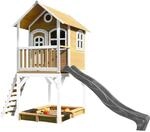 Axi Sarah Spielhaus Braun - Wei&szlig; mit Grauer Rutsche 191 x 370 x 291 cm