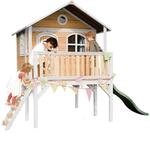 Axi Spielhaus Sophie Braun/Wei&szlig; mit Rutsche Gr&uuml;n 380 cm x 274 cm x 212 cm FSC&reg;