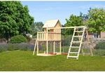 Karibu Kinderspielhaus Frieda Set DS-Anbau Kletterger&uuml;st und Netzrampe
