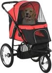 PawHut Hundewagen Polyester Stahl Rot 111L x 58B x 107H cm