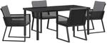 vidaXL Garten Essgruppe 5-Tlg Schwarz Poly Rattan 3379320