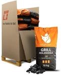 Heizfuxx Grillholzkohle in Gastro-Qualit&auml;t 10kg x 12 Sack 120kg Palette
