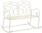 furnicato Gartenbank 104 cm Eisen Antik Wei&szlig;