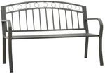 furnicato Gartenbank Grau 120 cm Stahl