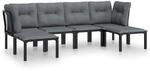 vidaXL 6-tlg Garten-Lounge-Set Schwarz und Grau Poly Rattan Modell 9